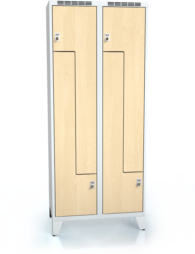 Cloakroom locker Z-shaped doors ALDERA with feet 1920 x 800 x 500